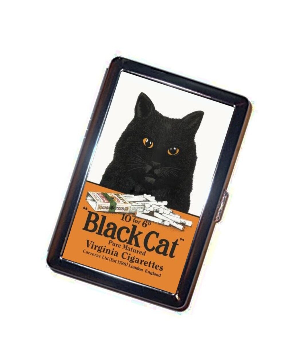 Black Cat Cigarettes advertisement cigarette case Handmade Accessory Black Cat Cigarettes advertisement cigarette case Handmade Accessory