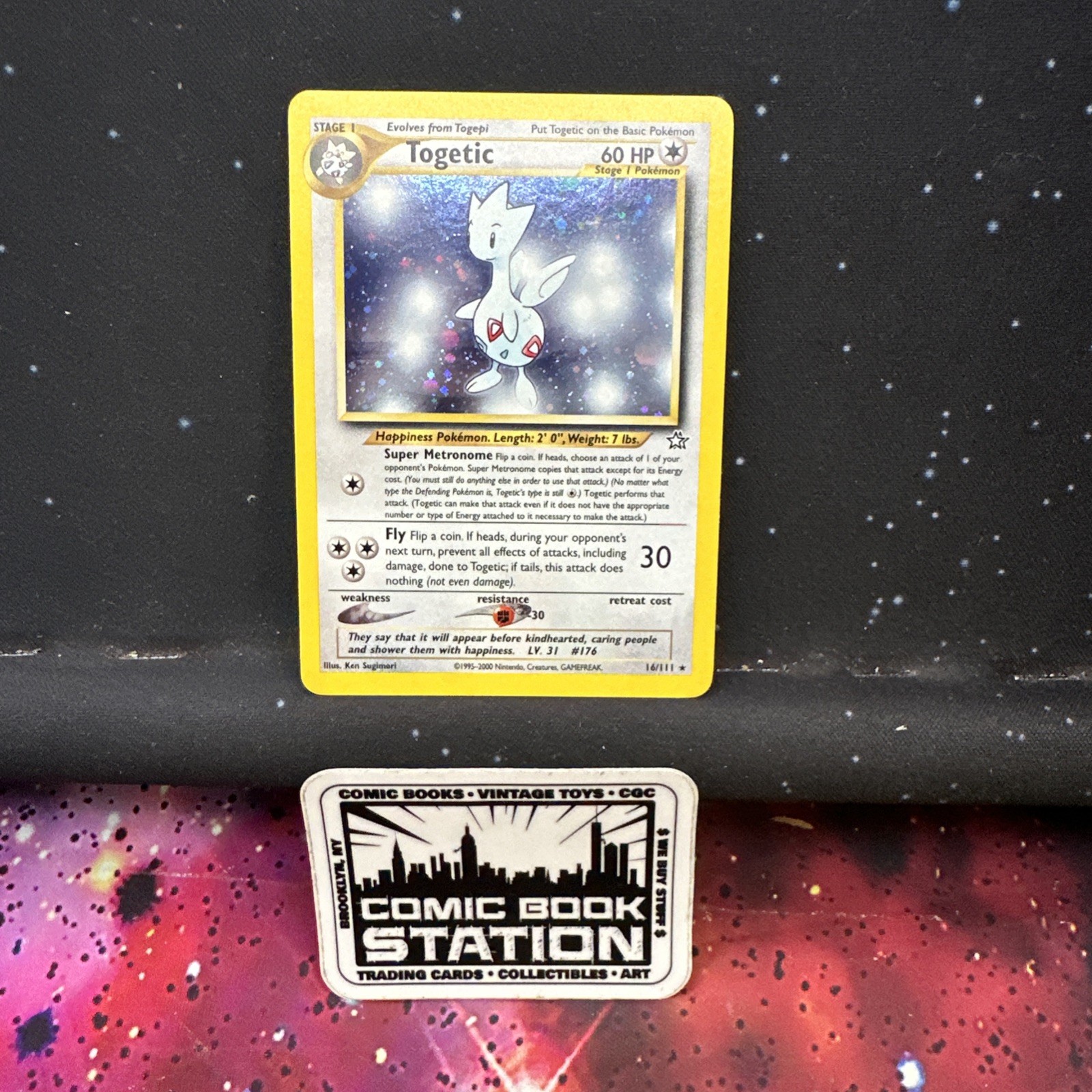 Togetic 16/111 2000 Pokemon Holo WOTC Neo Genesis Unlimited Ken Sugimori KD Togetic 16/111 2000 Pokemon Holo WOTC Neo Genesis Unlimited Ken Sugimori KD