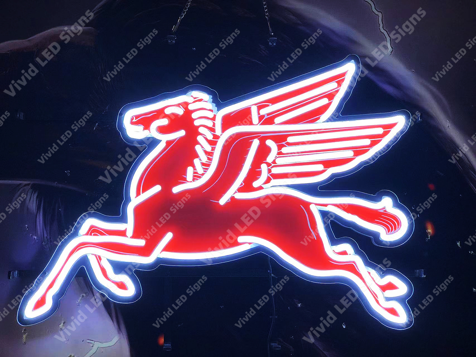 Mobilgas Pegasus Gas Oil Gasoline 32" Vivid LED Neon Sign Light Lamp With Dimmer Mobilgas Pegasus Gas Oil Gasoline 32" Vivid LED Neon Sign Light Lamp With Dimmer