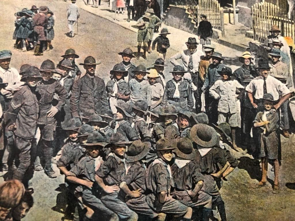 TEL AVIV PALESTINE JUDAICA PHOTO SCOUTS COLOURED PC 1929 TEL AVIV PALESTINE JUDAICA PHOTO SCOUTS COLOURED PC 1929