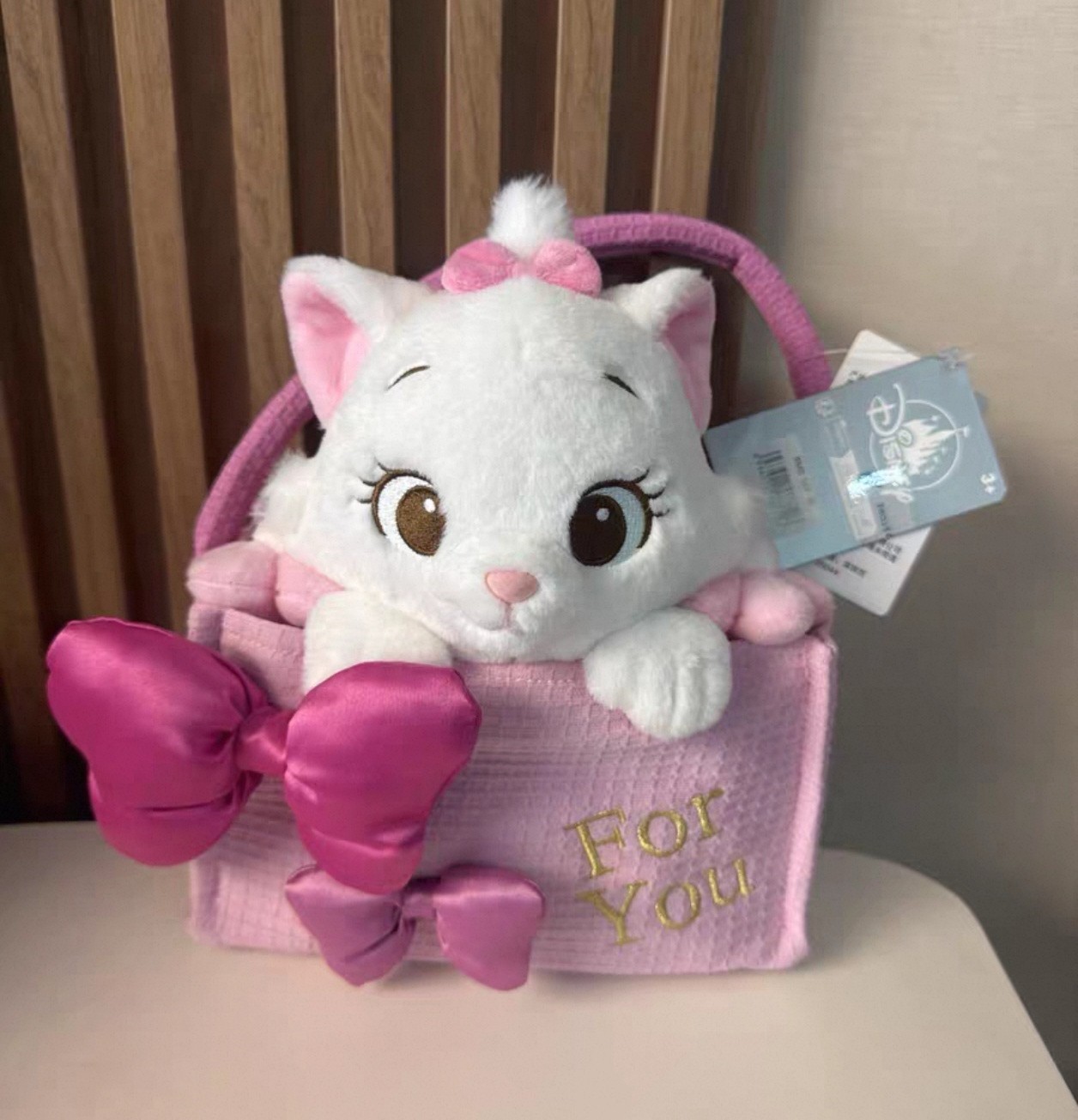 Disney Resort Marie Aristocats Plush Pink Tote Handbag For You Bow Bag New Tag
