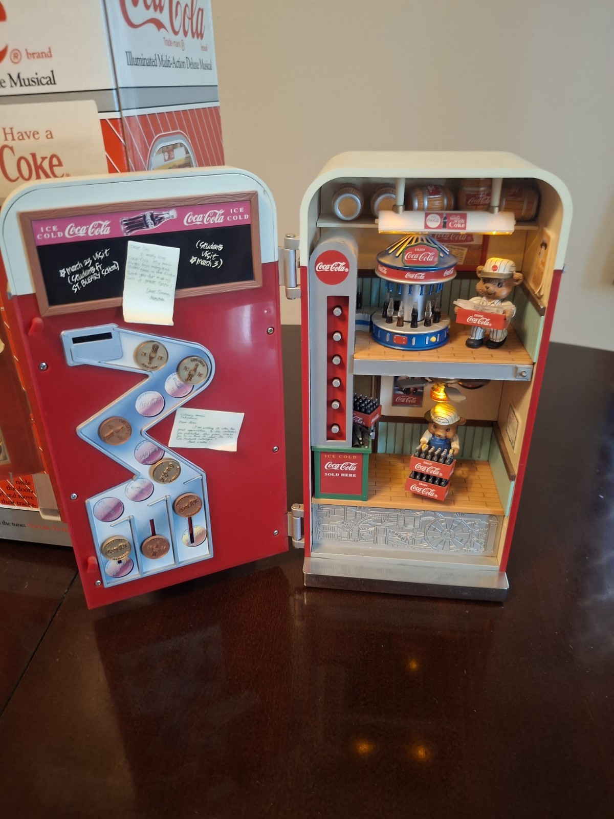 Vintage Enesco Coca-Cola Vending Machine 7" Tall Plays I'd Like To Buy The World Vintage Enesco Coca-Cola Vending Machine 7" Tall Plays I'd Like To Buy The World