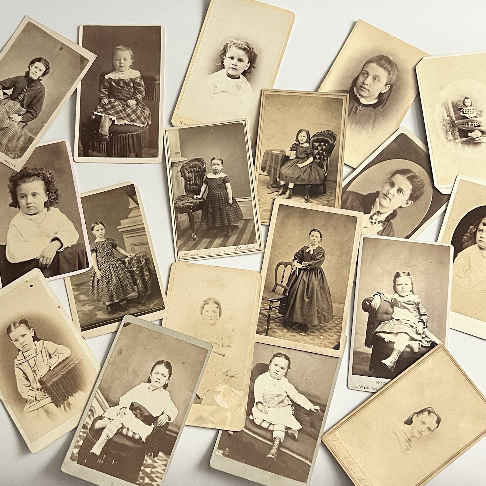 Antique Photograph CDV Lot Of 18 Adorable Little Girl Children Lot Variety Antique Photograph CDV Lot Of 18 Adorable Little Girl Children Lot Variety