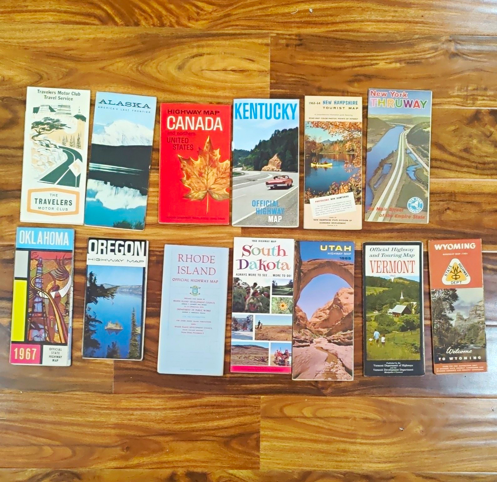 Vtg 1950/1960s State Road Maps & Brochures Lot - 13 Pcs Canada OK NY WY AK OR RI Vtg 1950/1960s State Road Maps & Brochures Lot - 13 Pcs Canada OK NY WY AK OR RI