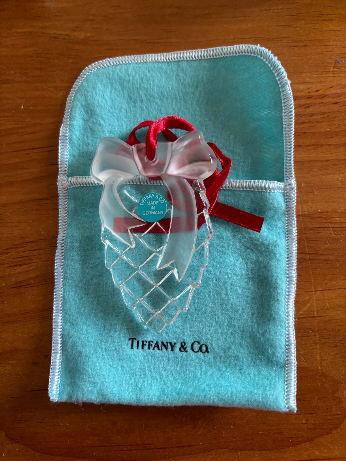 Vintage 1995 Retired Tiffany & Co. Crystal Pinecone Christmas Ornament Vintage 1995 Retired Tiffany & Co. Crystal Pinecone Christmas Ornament
