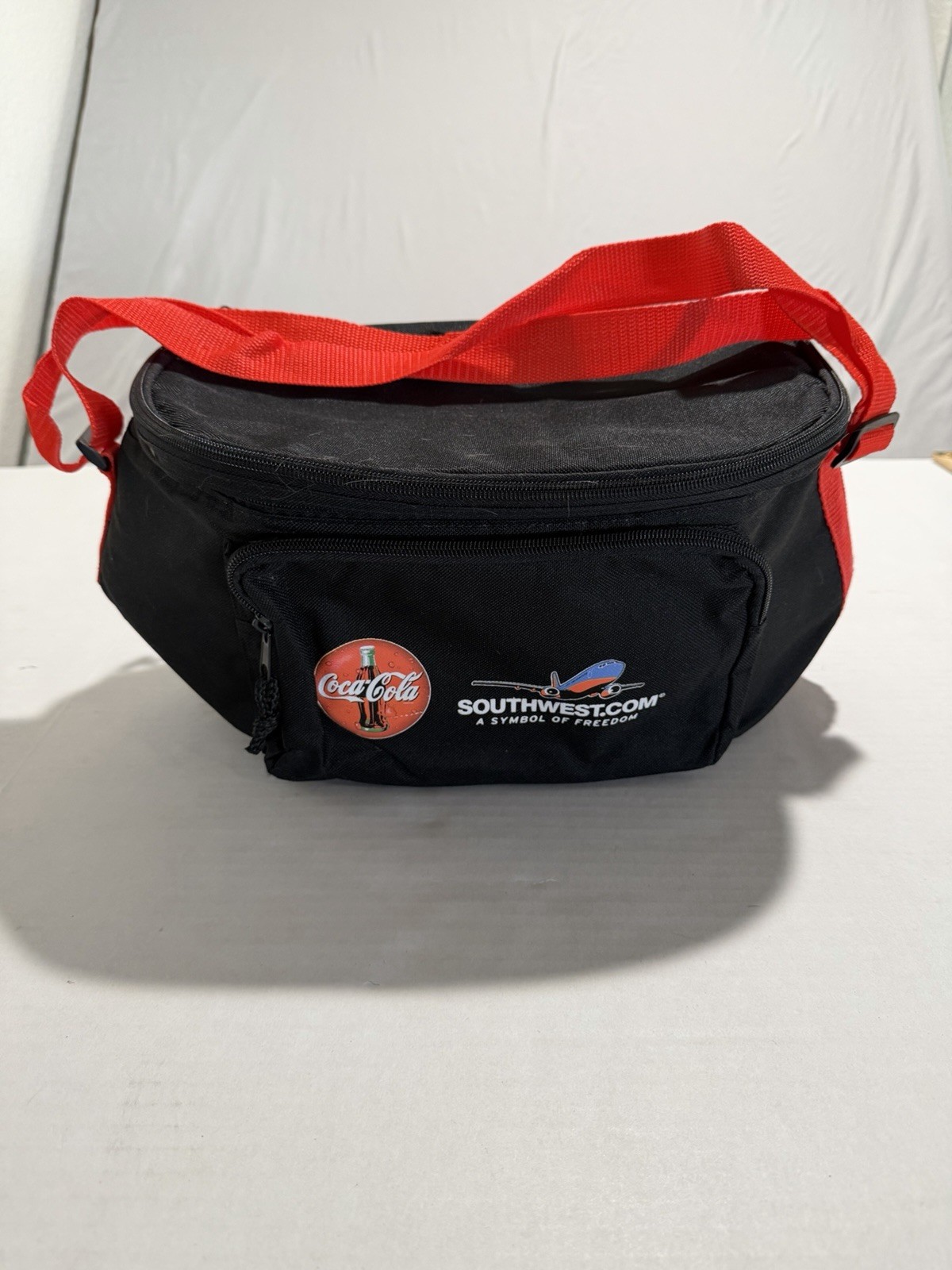 coca cola x southwest airlines black and red 3 compartment cooler, collectible coca cola x southwest airlines black and red 3 compartment cooler, collectible
