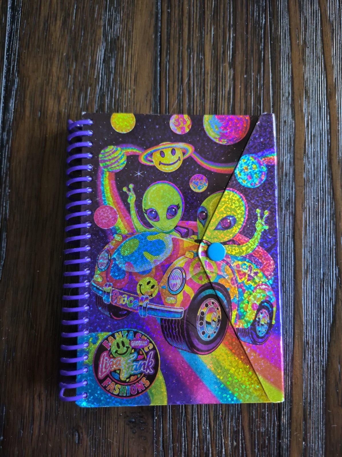 Vintage Lisa Frank Aliens Zoomer Zorbit Mini Snap Spiral Notebook