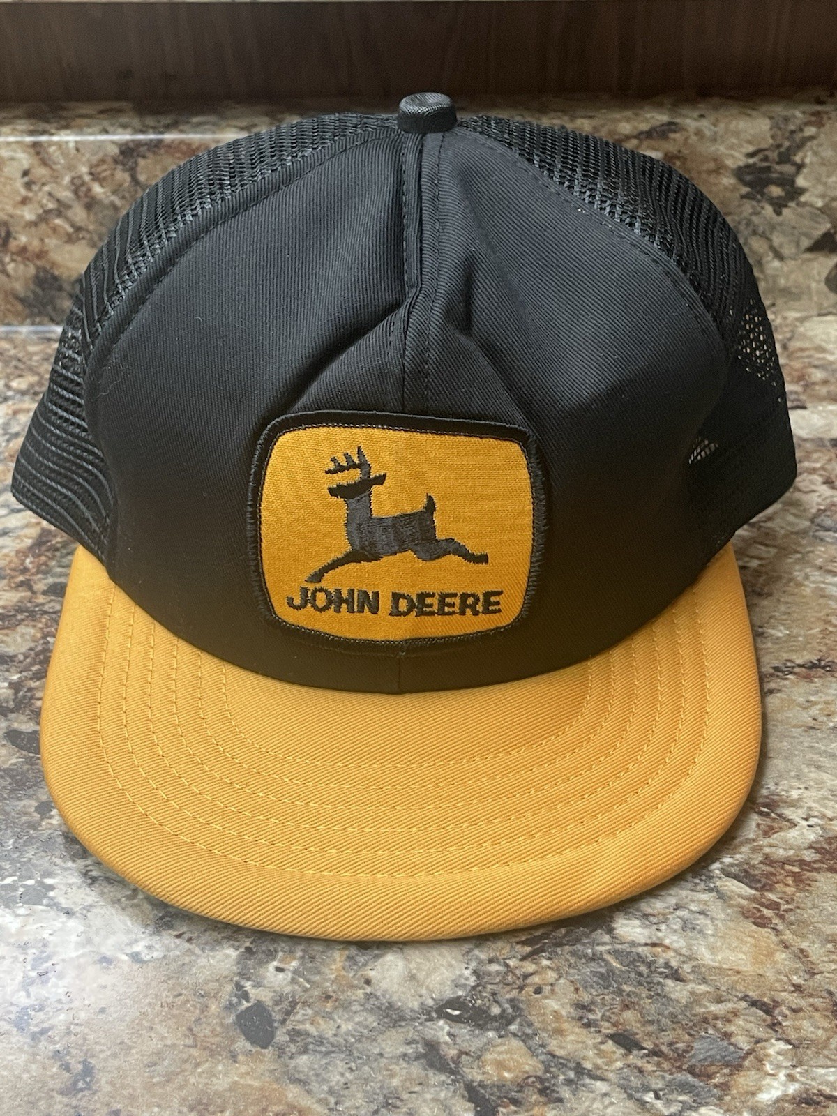 Vintage John Deere Snapback Hat - Black & Yellow - Live Action Sportswear - USA Vintage John Deere Snapback Hat - Black & Yellow - Live Action Sportswear - USA
