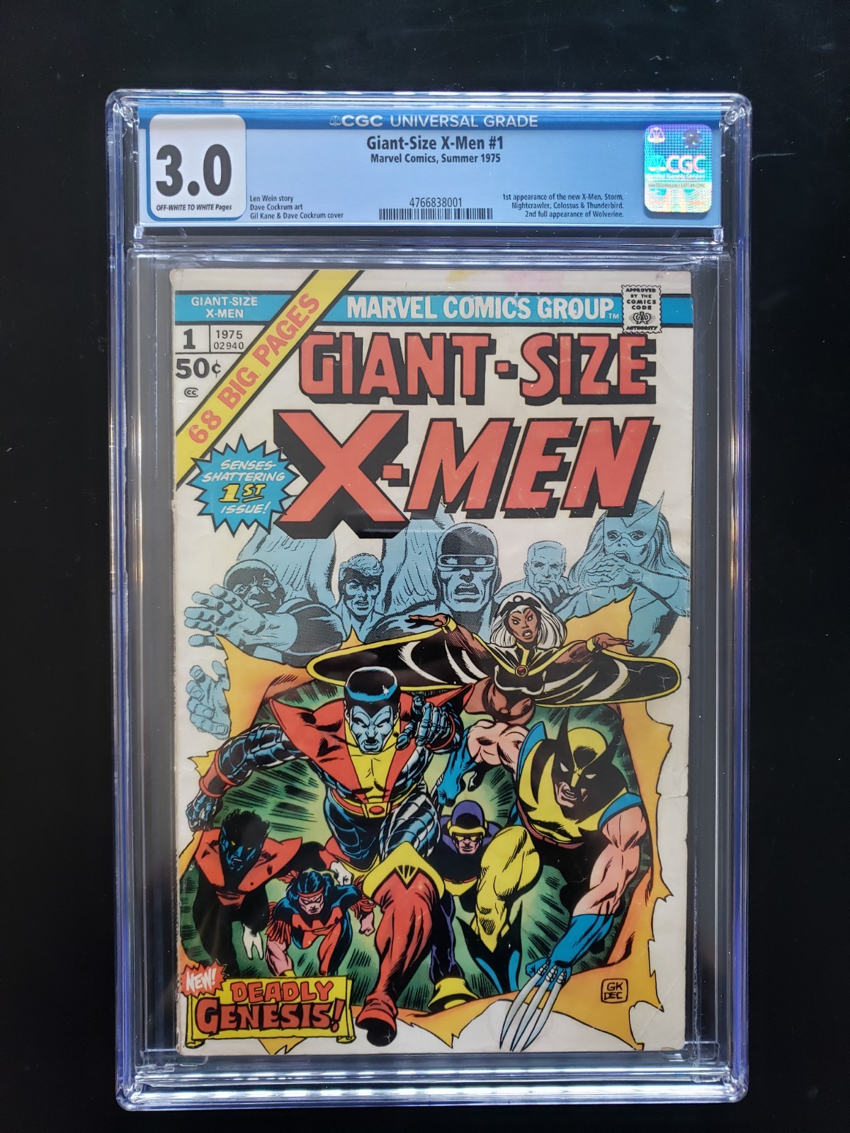 Marvel Comics Giant-Size X-Men #1 (1975) CGC 3.0 Off-White Pages Marvel Comics Giant-Size X-Men #1 (1975) CGC 3.0 Off-White Pages