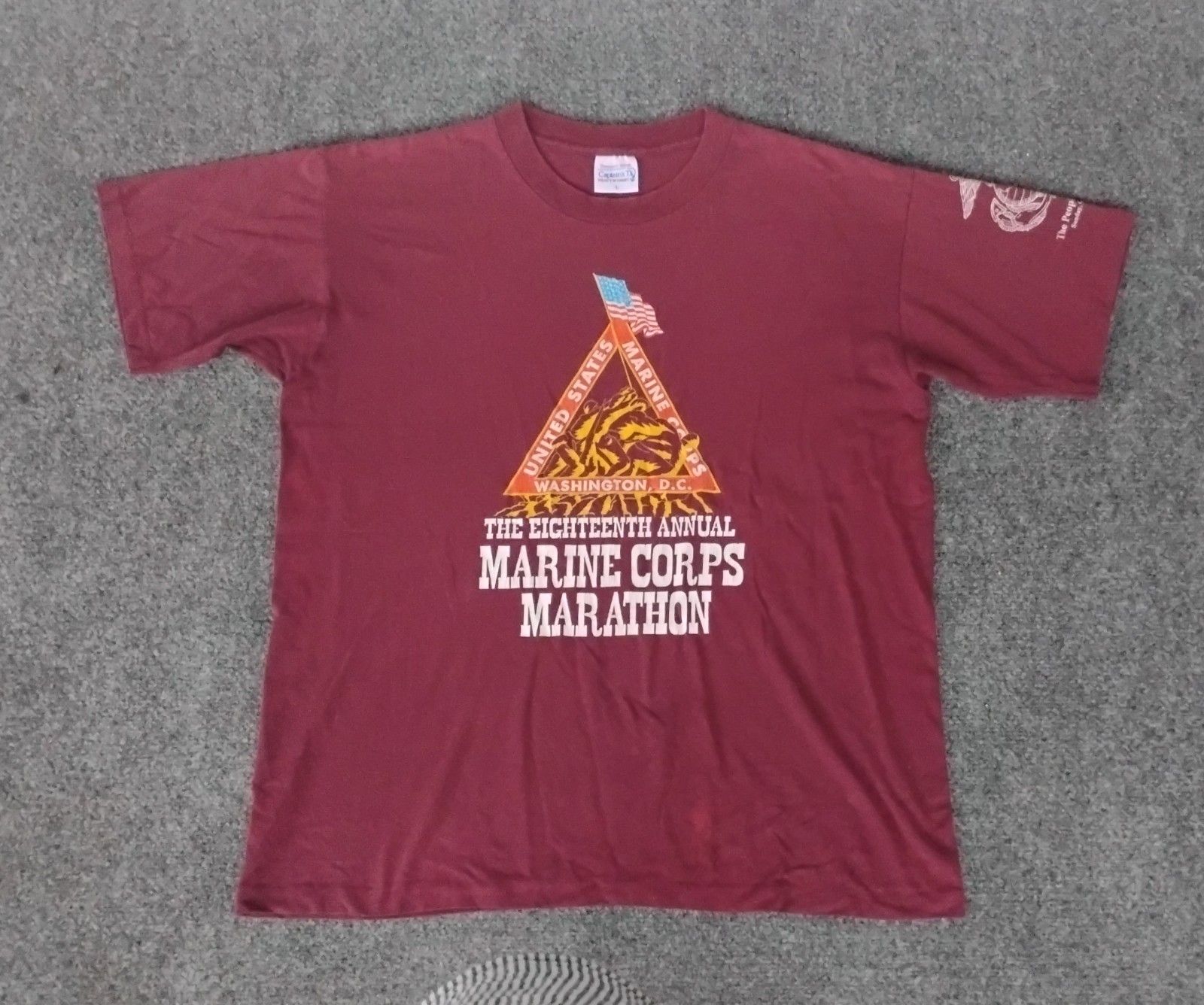 1993 USMC Marine Marathon Shirt Vintage Single Stitch Size Large 1993 USMC Marine Marathon Shirt Vintage Single Stitch Size Large