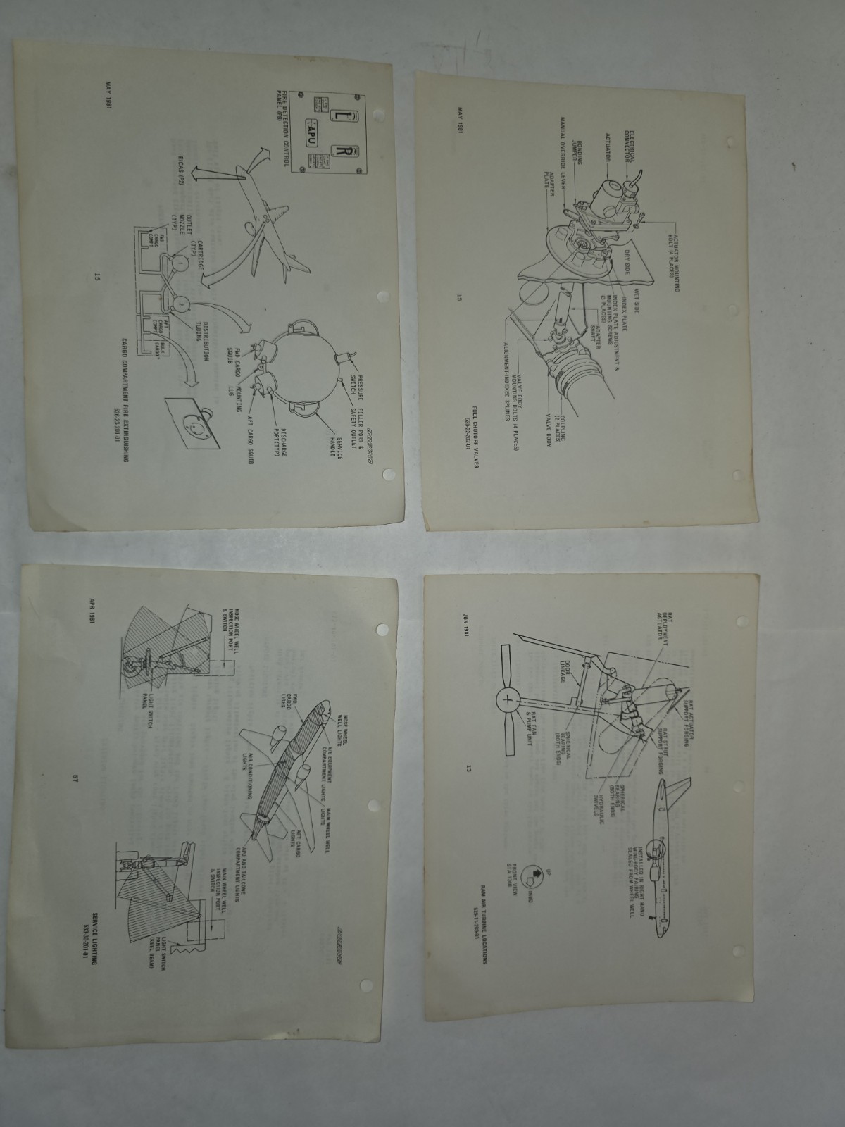 Vintage 1981 Boeing Aircraft Technical Manual Diagrams 4-Sheet Lot Aviation Vintage 1981 Boeing Aircraft Technical Manual Diagrams 4-Sheet Lot Aviation