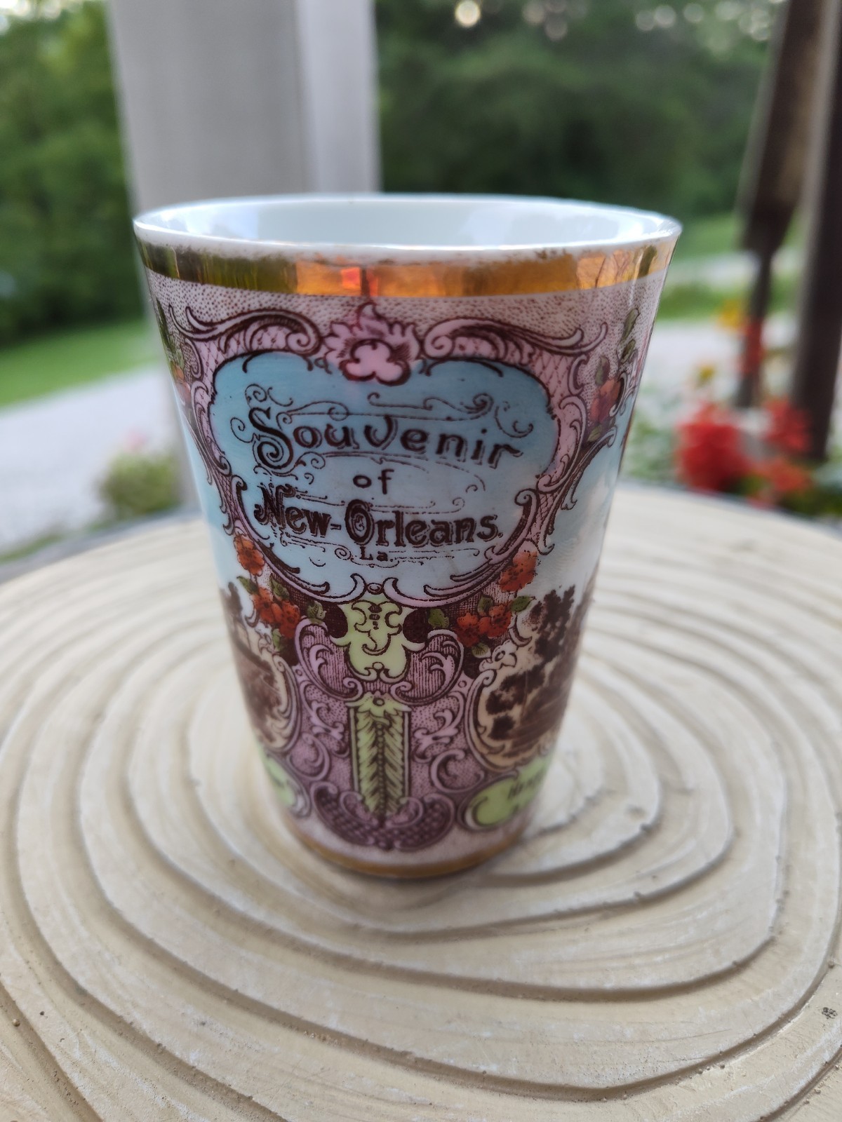 Antique 1900’s "Souvenir Of New Orleans " Victoria Austria Porcelain Tumbler Antique 1900’s "Souvenir Of New Orleans " Victoria Austria Porcelain Tumbler