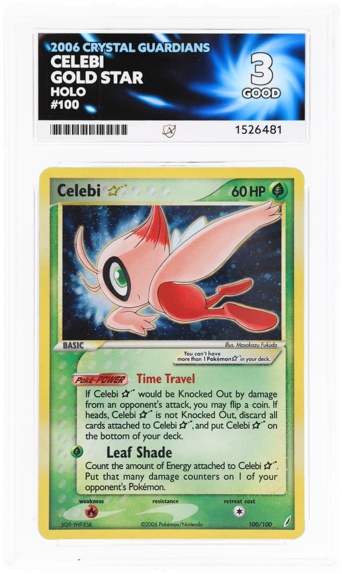 ACE 3 Celebi Holo Gold Star 100/100 Crystal Guardians Pokemon