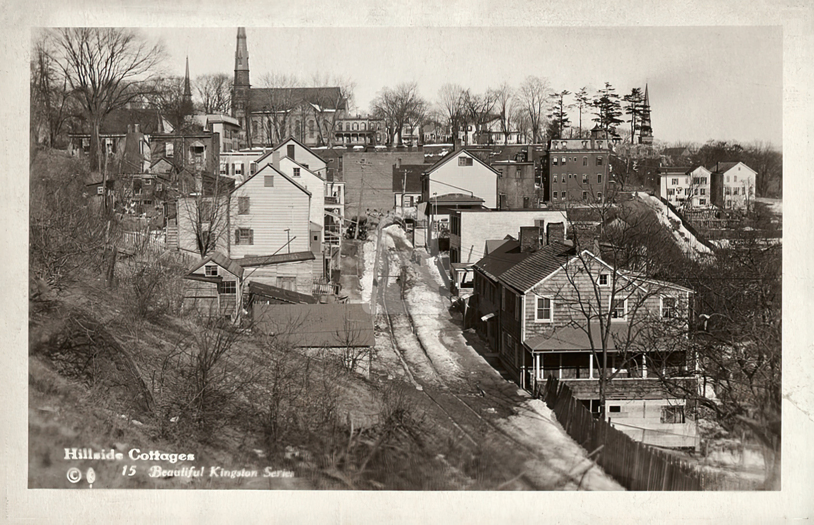 Hillside cottages. Beautiful Kingston NY 1927 RPPC Postcard COPY Hillside cottages. Beautiful Kingston NY 1927 RPPC Postcard COPY