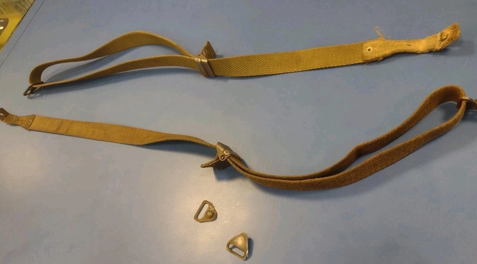 2 Rare Original German Cold War Military Rifle Sling Post WWII 2 Patina W/ TABS 2 Rare Original German Cold War Military Rifle Sling Post WWII 2 Patina W/ TABS