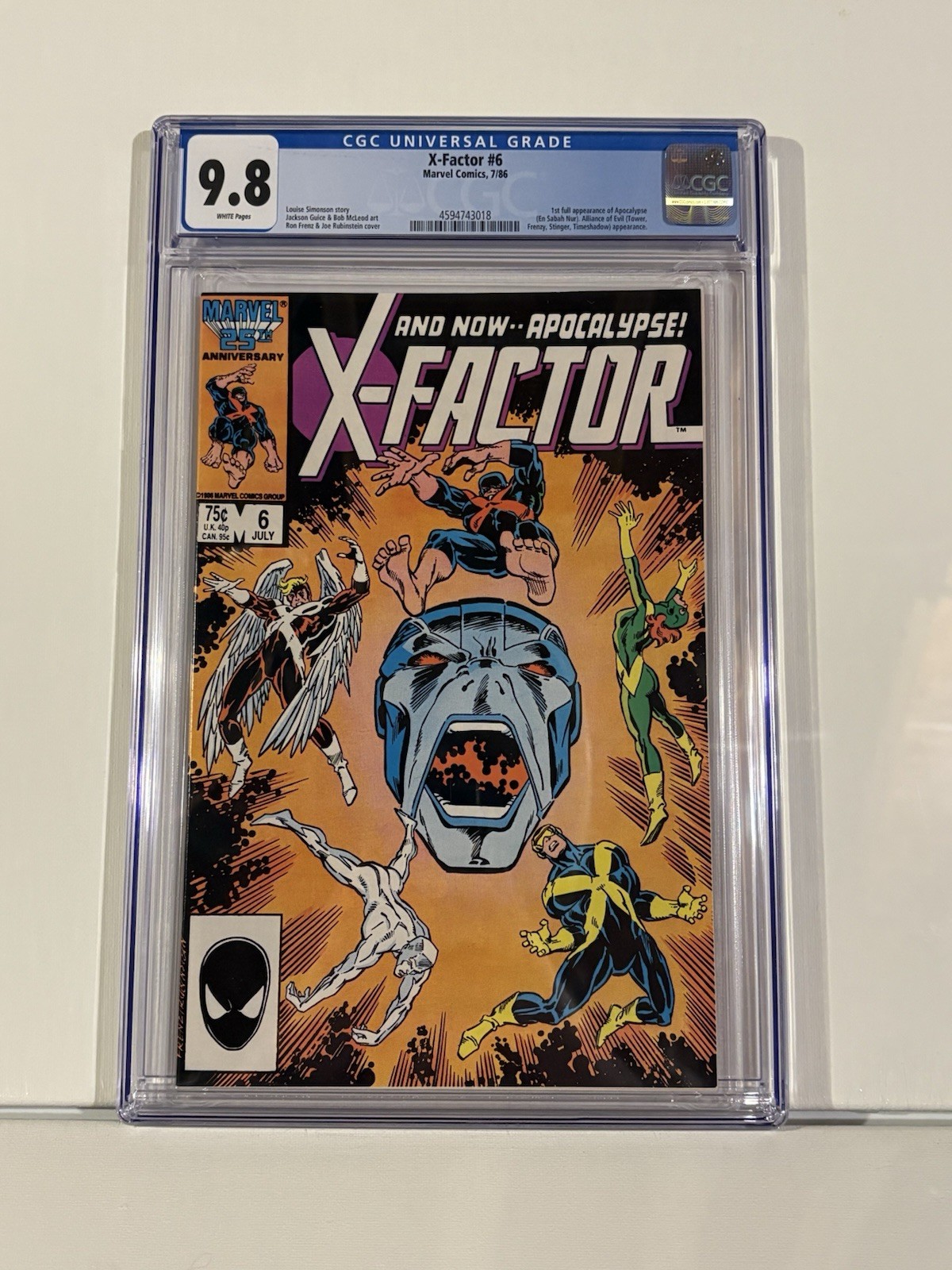 X-FACTOR #6 *CGC 9.8* 1st Full APOCALYPSE Appearance 1986 MARVEL Key Issue X-FACTOR #6 *CGC 9.8* 1st Full APOCALYPSE Appearance 1986 MARVEL Key Issue
