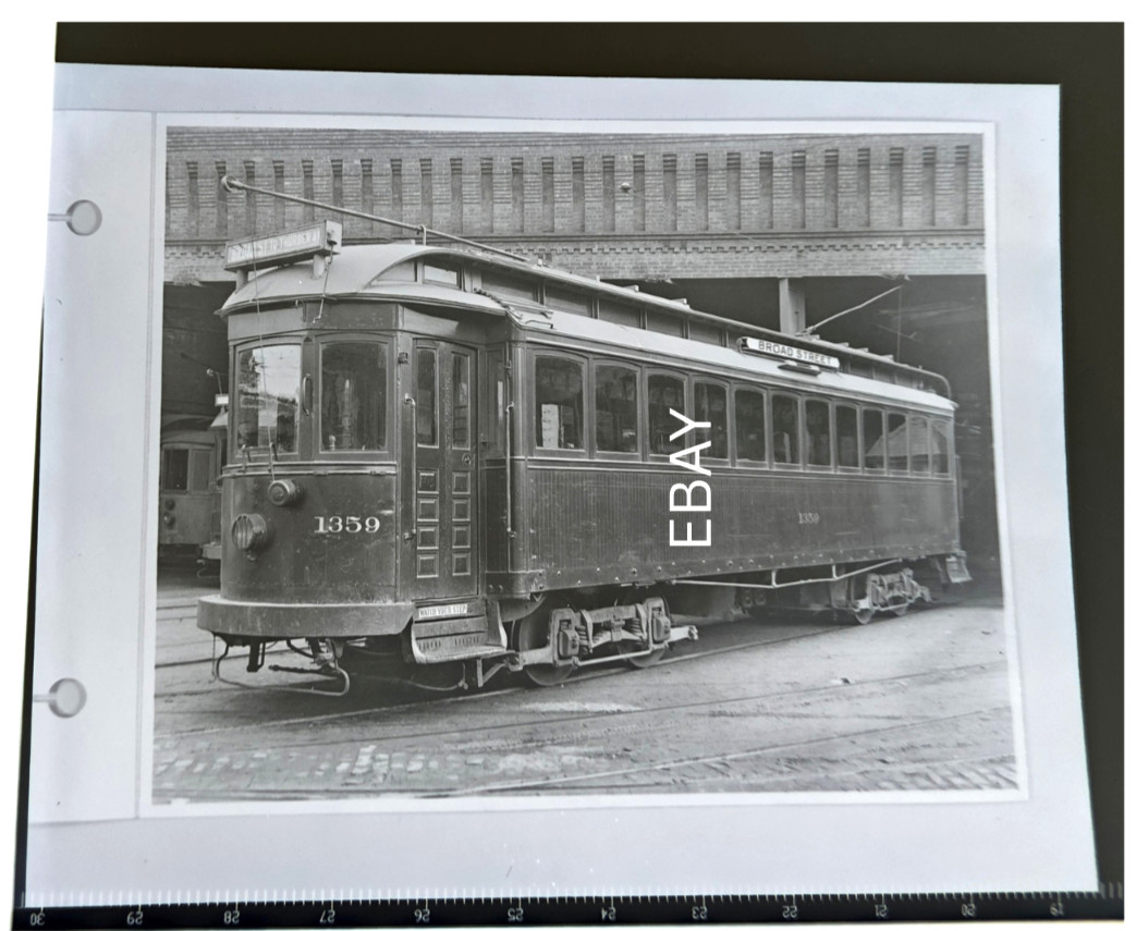 c1930 UER United Electric Railways #1359 Broad St Trolley RI Photo Negative c1930 UER United Electric Railways #1359 Broad St Trolley RI Photo Negative