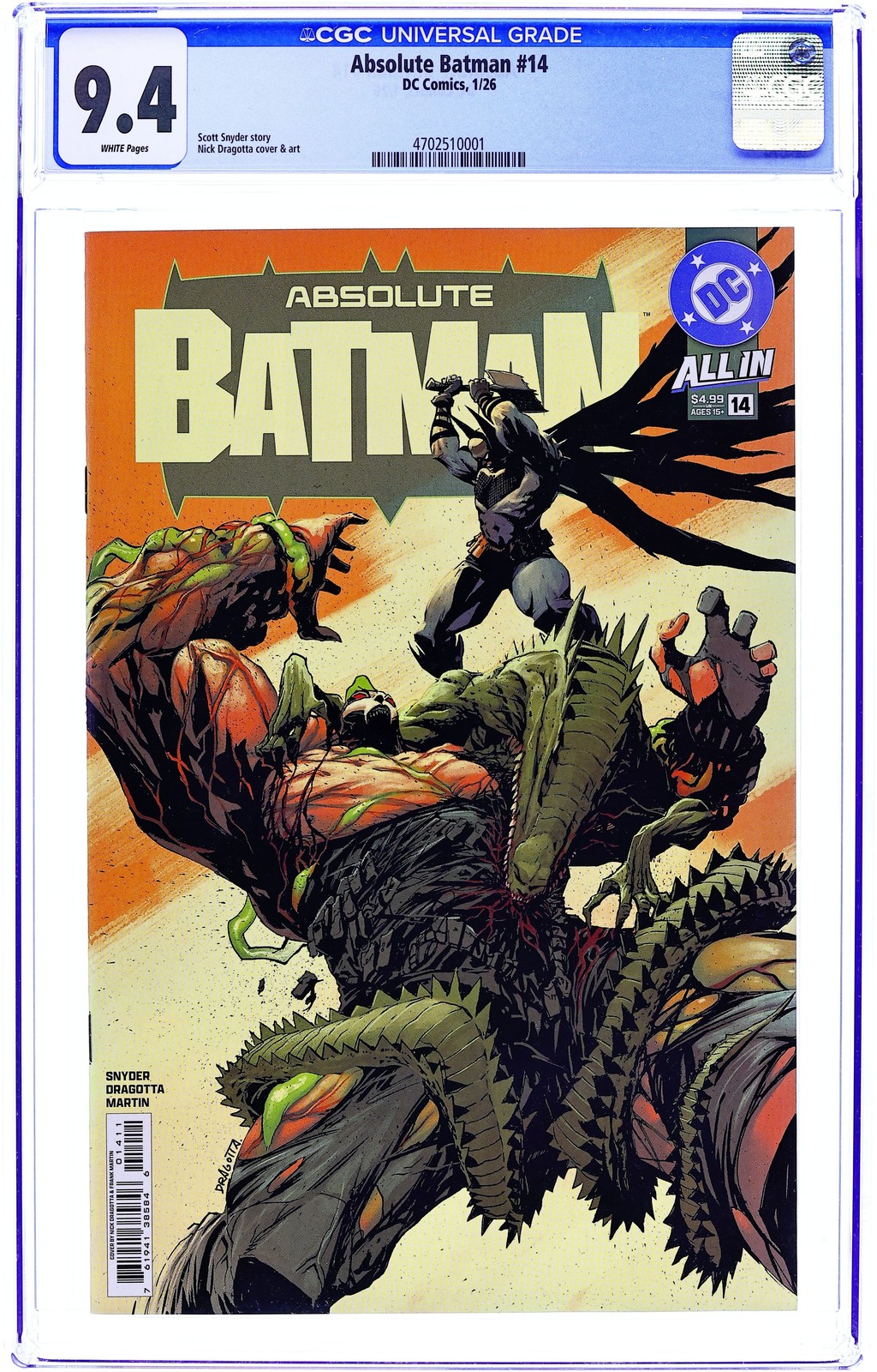 Absolute Batman #14A CGC 9.4 2026 4702510001 Absolute Batman #14A CGC 9.4 2026 4702510001