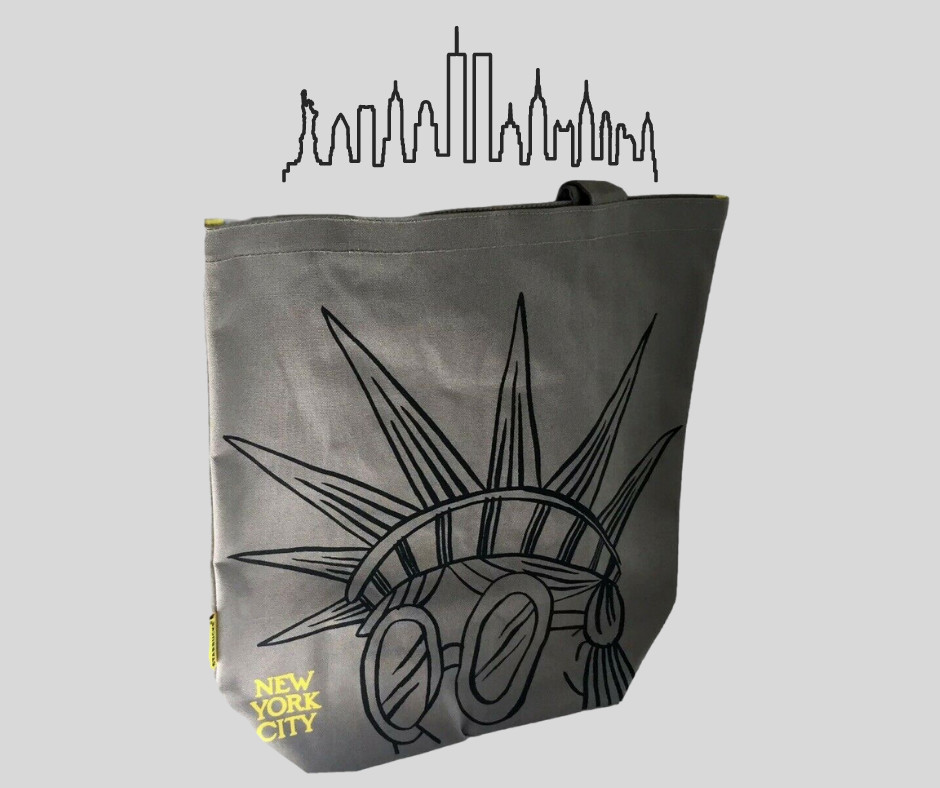 STARBUCKS NYC Canvas Tote New York City Statue Liberty Bag Collectible Gray STARBUCKS NYC Canvas Tote New York City Statue Liberty Bag Collectible Gray