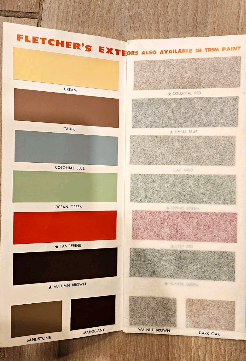 Vtg 1950s Fletchers Milford Paint Works NH Swatch Brochure Color Chart Tangerine Vtg 1950s Fletchers Milford Paint Works NH Swatch Brochure Color Chart Tangerine