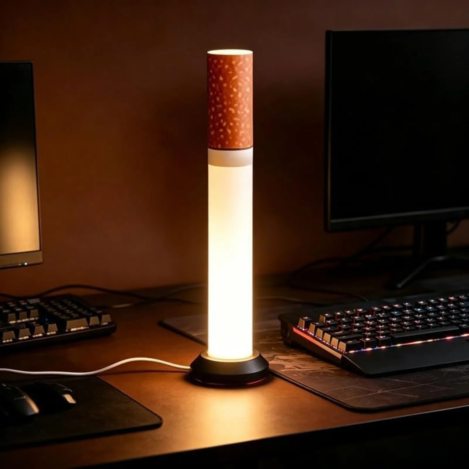 Oversized Cigarette Lamp with Warm Glow LED Ambient Night Light Multi-Purpose... Oversized Cigarette Lamp with Warm Glow LED Ambient Night Light Multi-Purpose...