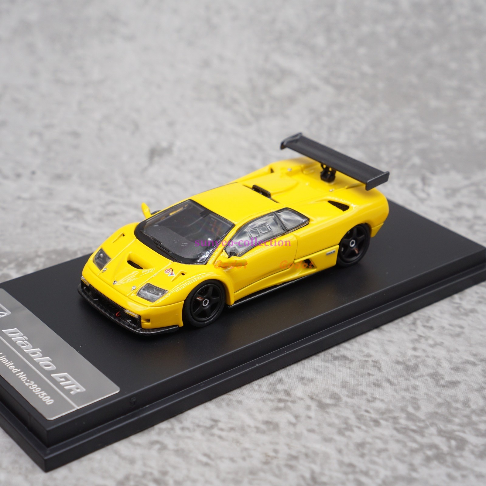 Rare Yellow 1/64 Diablo GTR Alloy Diecast Model Car - Display Piece GT Racer Rare Yellow 1/64 Diablo GTR Alloy Diecast Model Car - Display Piece GT Racer