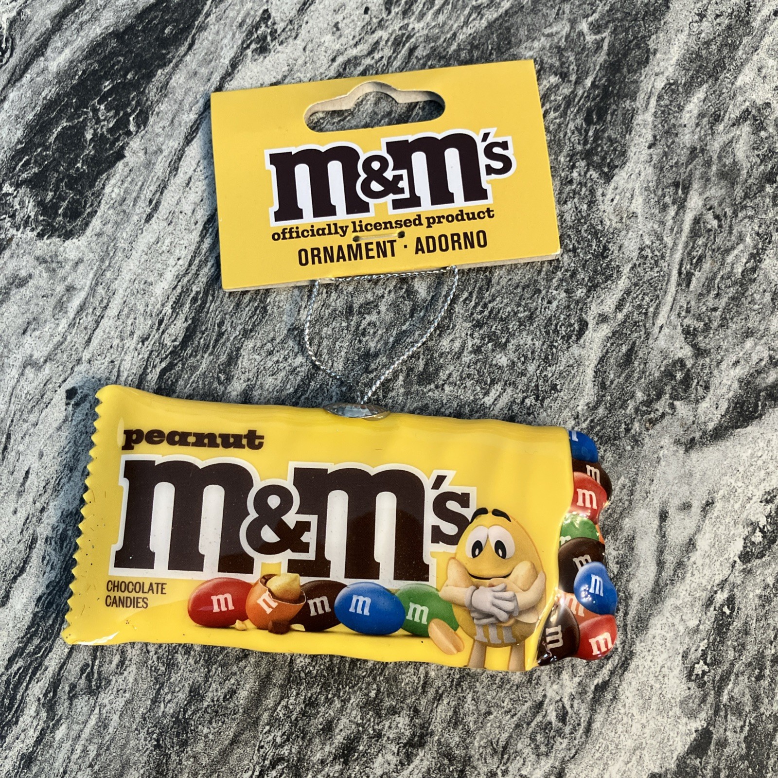 NEW, BAG OF PEANUT M&M'S Christmas Decoupage Ornament