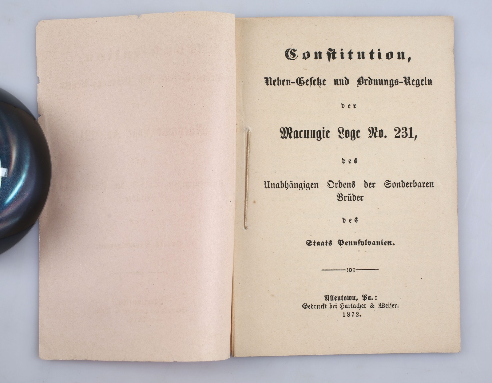 Antique 1872 Freemason Lodge Constitution By-Laws Booklet Macungie Pennsylvania Antique 1872 Freemason Lodge Constitution By-Laws Booklet Macungie Pennsylvania
