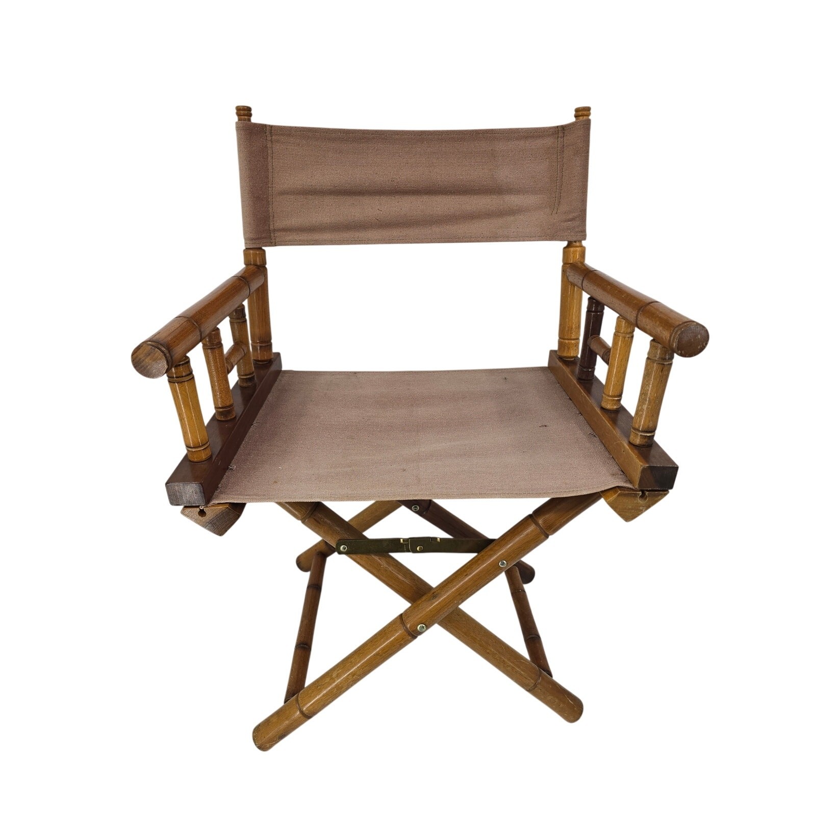 Vtg MCM Boho Bamboo Folding Director Chair Canvas Accent SafariModern 17x23x33 Vtg MCM Boho Bamboo Folding Director Chair Canvas Accent SafariModern 17x23x33