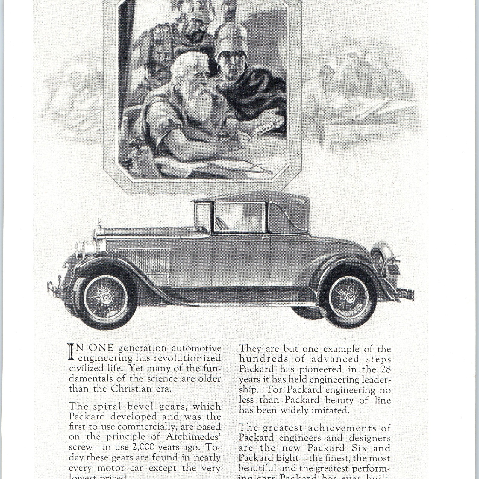 1927 Packard Six Eight Motor Car Vintage Print Ad Archimedes Engineering Antique 1927 Packard Six Eight Motor Car Vintage Print Ad Archimedes Engineering Antique