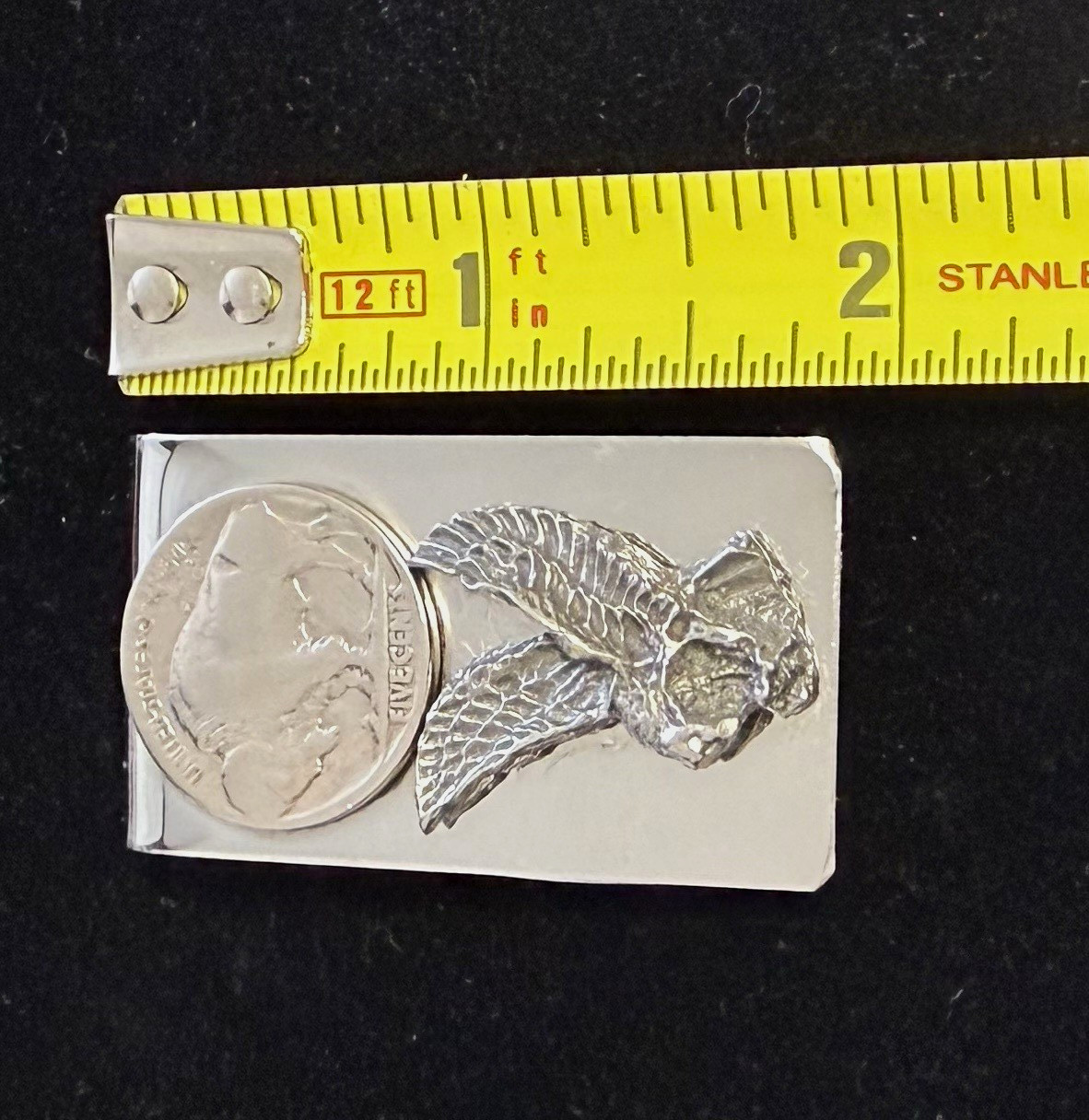 Sterling Silver .925 Money Clip with Buffalo Nickel and Eagle Design
