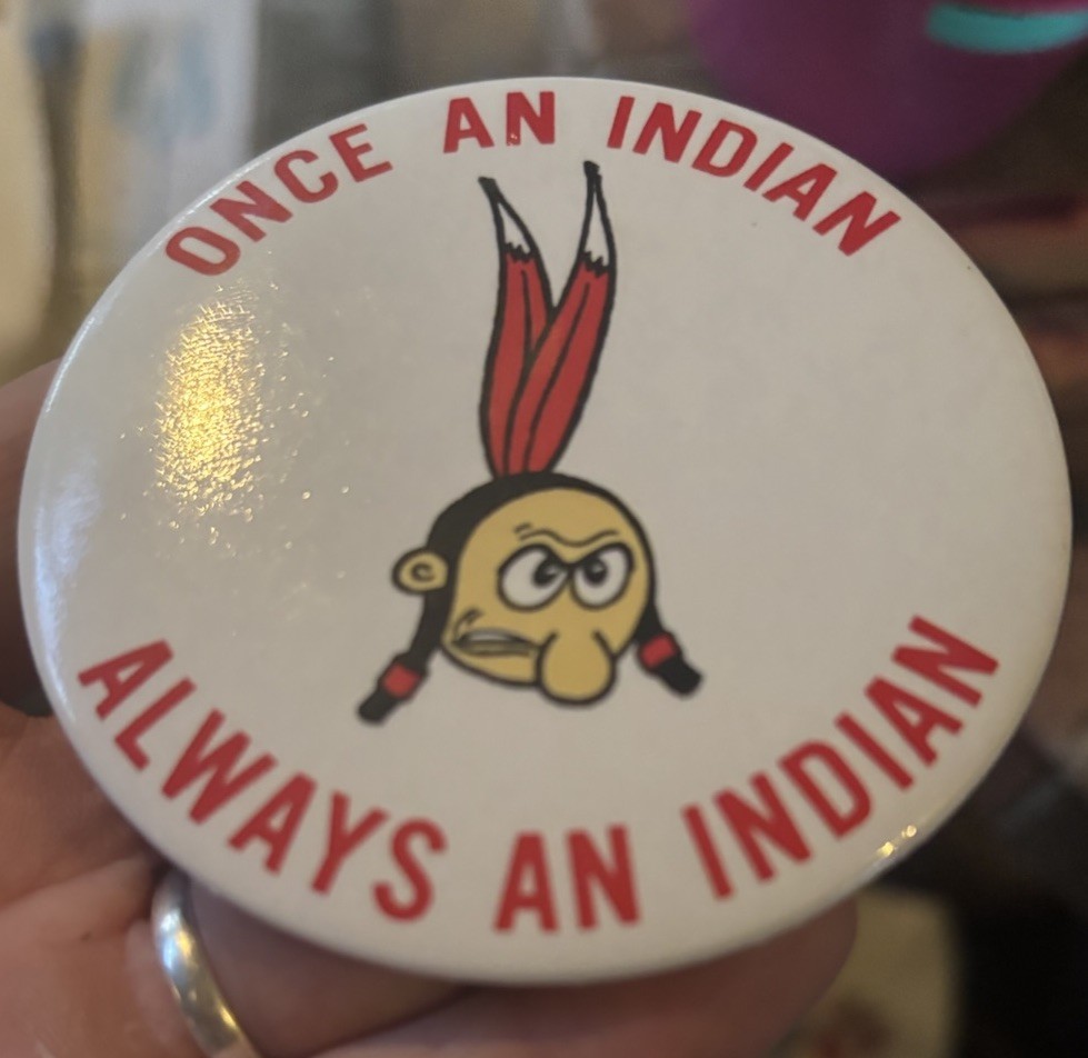 "Once An Indian Always An Indian" Pin Stanford University Pin Back Large 3" "Once An Indian Always An Indian" Pin Stanford University Pin Back Large 3"