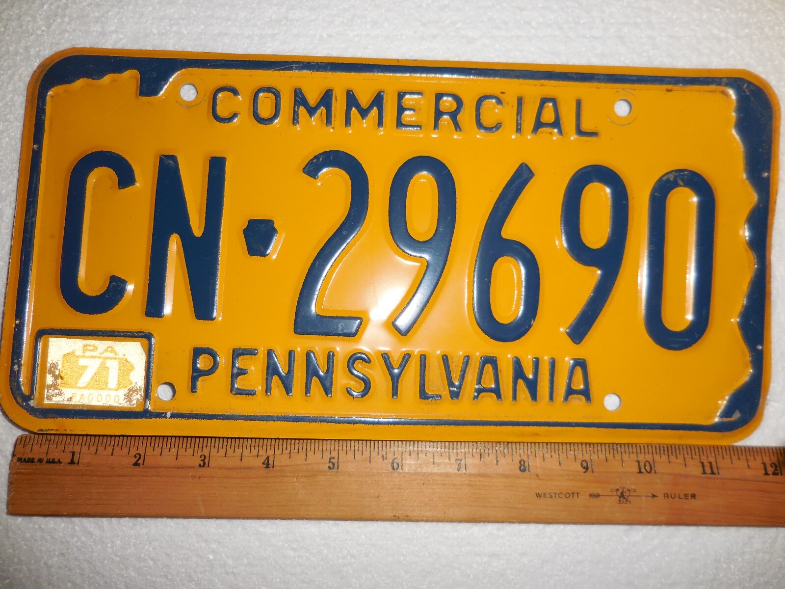1971 Pennsylvania COMMERCIAL License Plate #CN-29690 Original very nice 1971 Pennsylvania COMMERCIAL License Plate #CN-29690 Original very nice