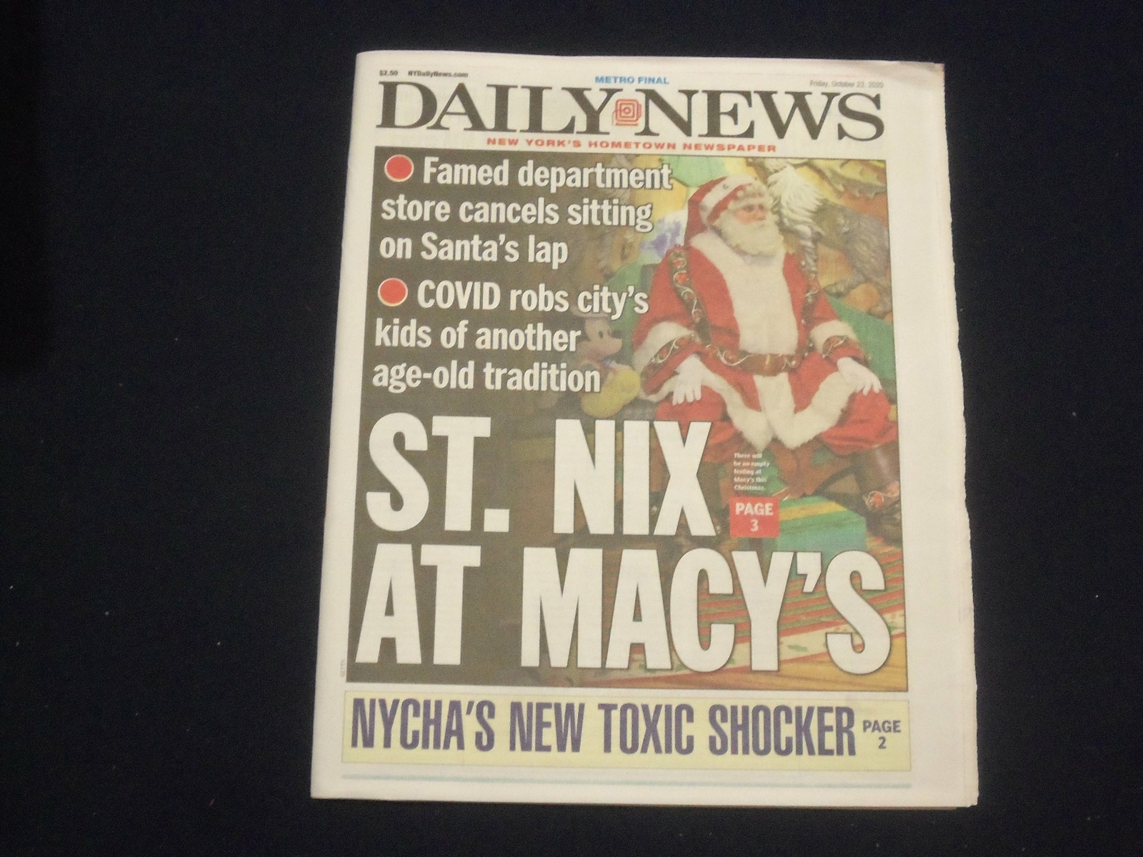 2020 OCTOBER 23 NEW YORK DAILY NEWS - MACY'S THANKSGIVING DAY PARADE CANCELLED 2020 OCTOBER 23 NEW YORK DAILY NEWS - MACY'S THANKSGIVING DAY PARADE CANCELLED