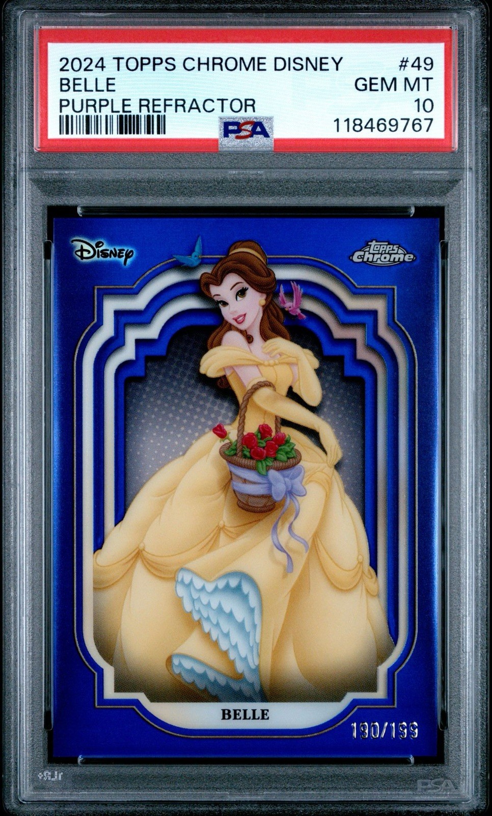 2024 Topps Chrome Disney Belle /199 True Purple Refractor PSA 10 2024 Topps Chrome Disney Belle /199 True Purple Refractor PSA 10