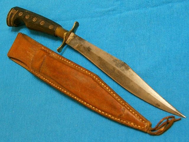 VINTAGE WW2 PHILIPPINES KNIFE COMBAT FIGHTING JUNGLE SURVIVAL BOWIE KNIVES W/SH