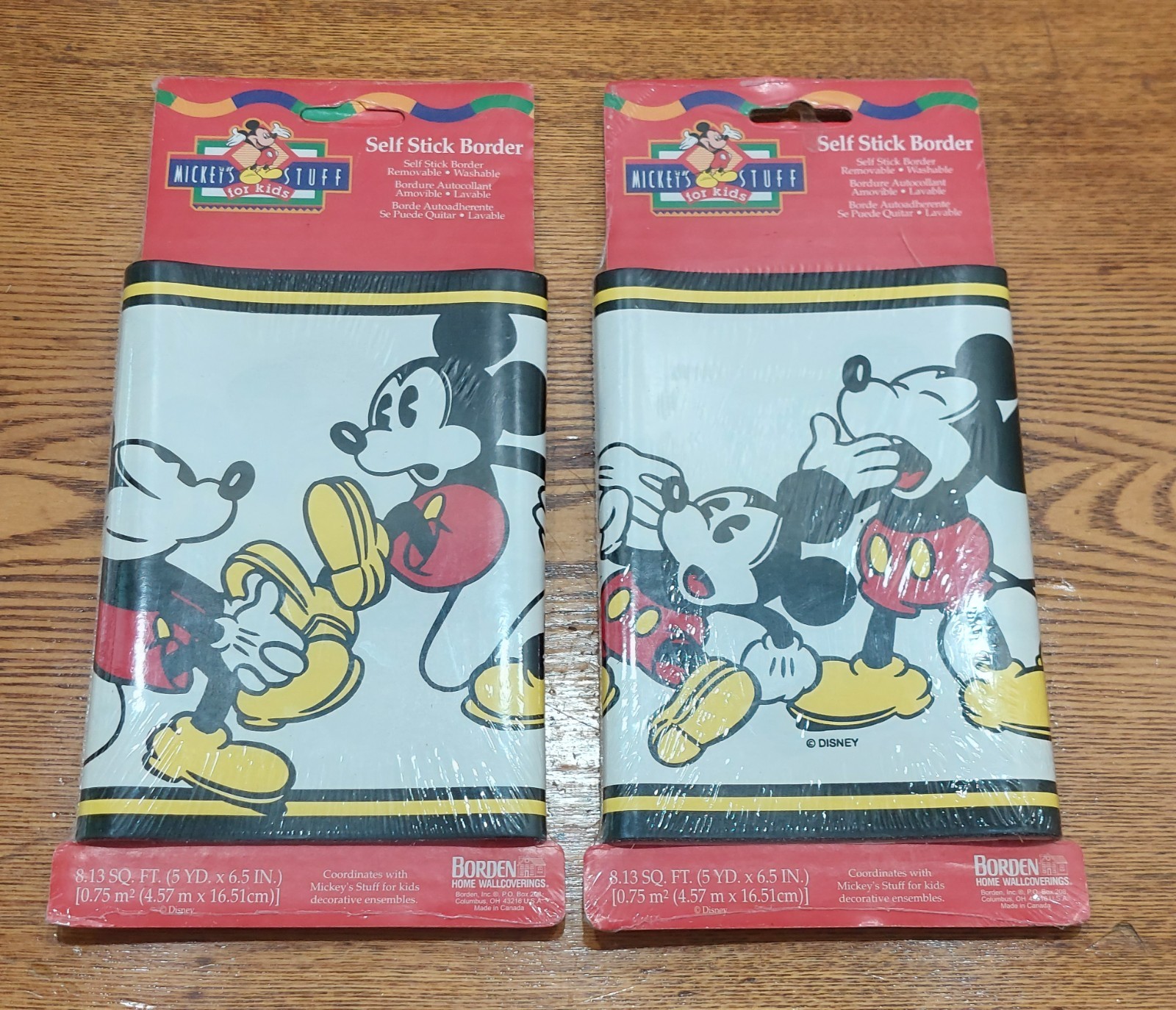 NOS Vtg 1993 Disney Mickey Mouse Mickey's Stuff Borden Self-Stick Wall Border(2) NOS Vtg 1993 Disney Mickey Mouse Mickey's Stuff Borden Self-Stick Wall Border(2)