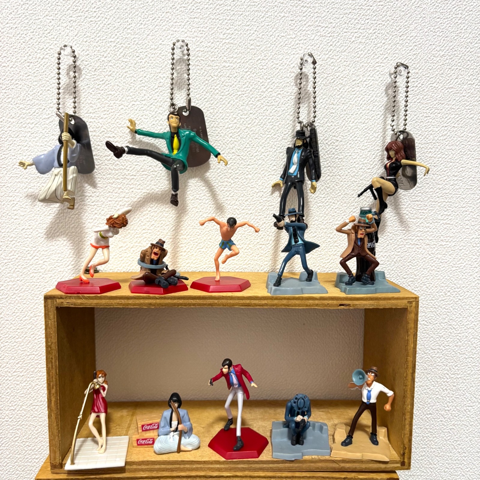 Lupin III Mini Figures 10pcs & Keychains 4pcs Coca-Cola Lot 14 Japan Used Lupin III Mini Figures 10pcs & Keychains 4pcs Coca-Cola Lot 14 Japan Used