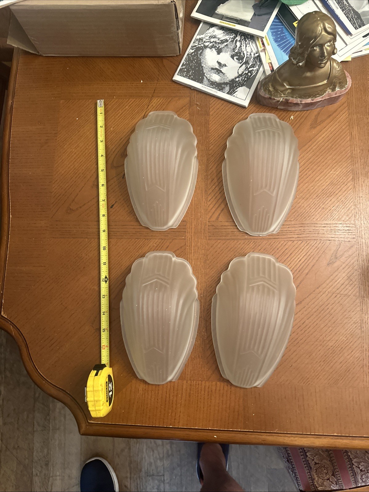 Antique Slip Shade From Probably The 20S Unusually Shaped Set Of Four 4 Antique Slip Shade From Probably The 20S Unusually Shaped Set Of Four 4
