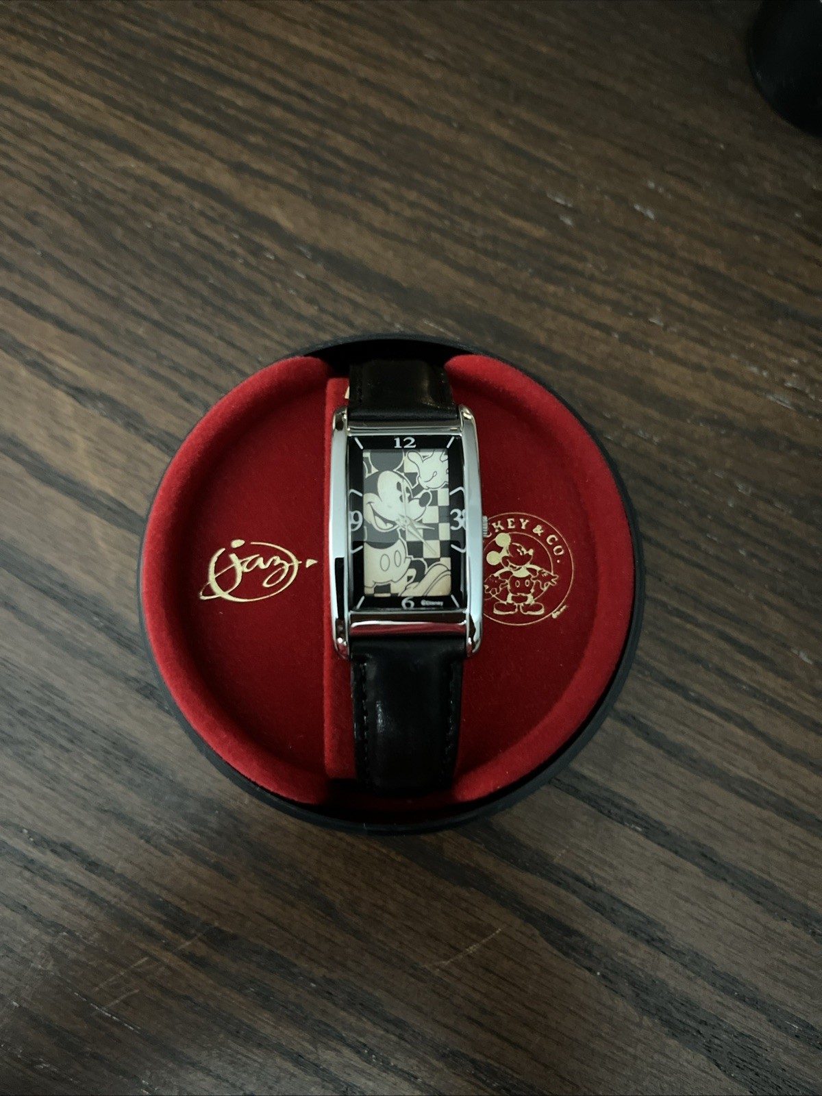 RARE JAZ Disney Mickey Mouse Checkered Watch with Black Strap & Owners Guide RARE JAZ Disney Mickey Mouse Checkered Watch with Black Strap & Owners Guide