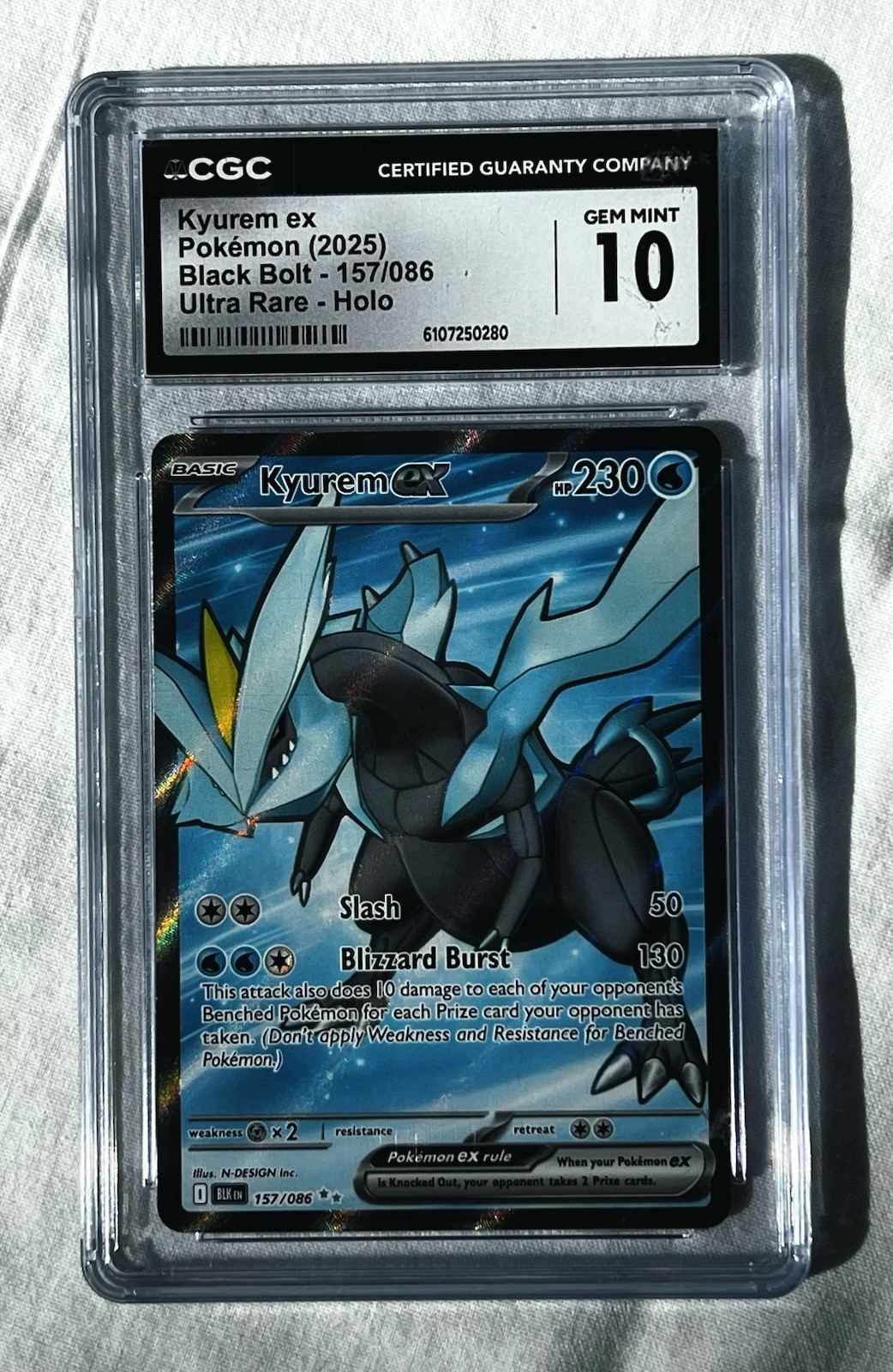 Kyurem EX Black Bolt Ultra Rare Holo Pokemon CGC Graded Mint 10 2025 English Kyurem EX Black Bolt Ultra Rare Holo Pokemon CGC Graded Mint 10 2025 English