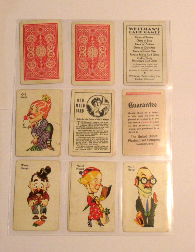 Vintage 1930s Whitman Old Maid Card Game Lot 22 Playing Cards 3 Cover Cards Vintage 1930s Whitman Old Maid Card Game Lot 22 Playing Cards 3 Cover Cards