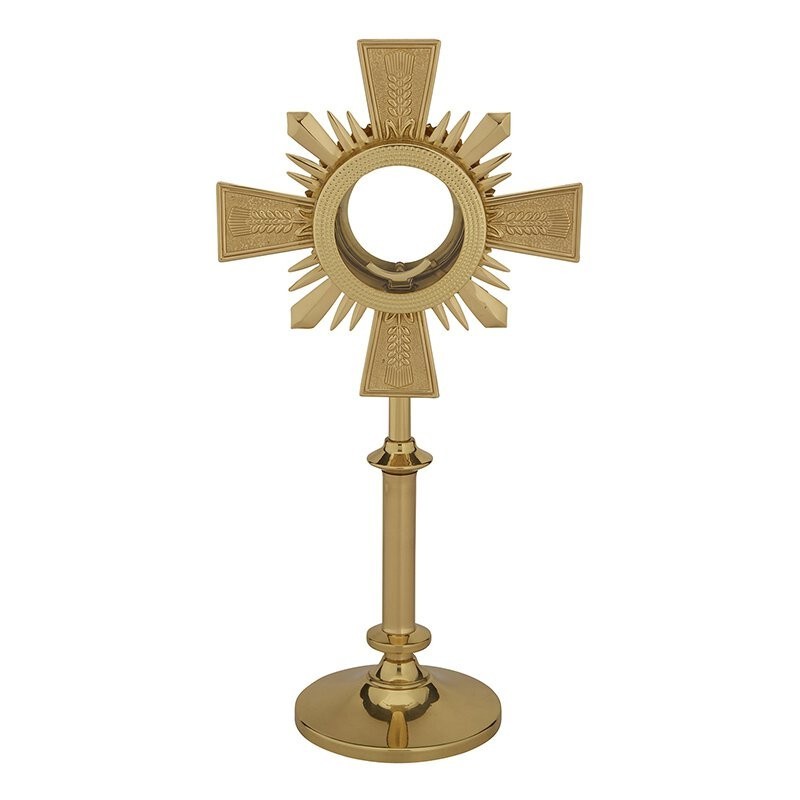 Brass Monstrance With Rays Blessed Sacrament Religion & Spirituality Collectible