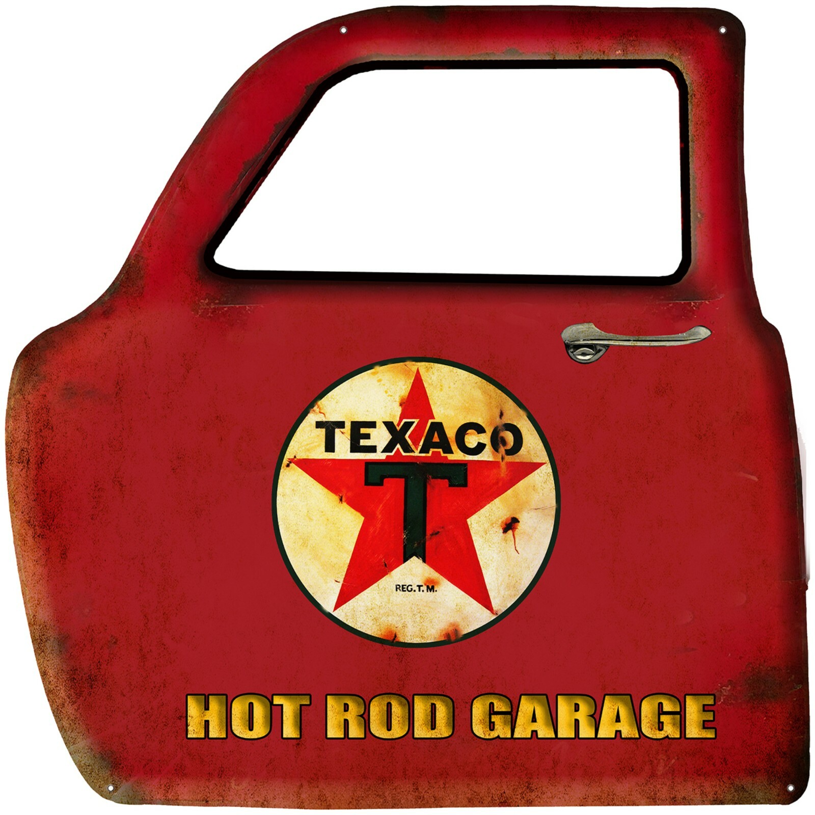Texaco Star Gas Hot Rod Garage Truck Car Door Heavy Steel Sign Large 23" x 23"