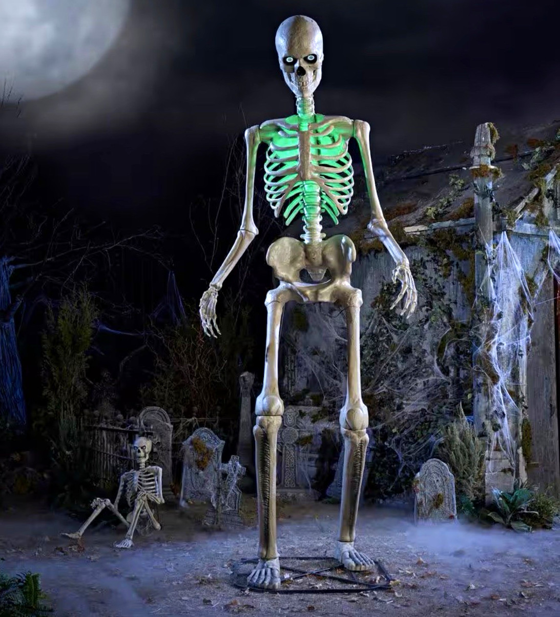 12 ft Animated Skeleton LED App-Controlled w/ LCD Eyes AND husky storage box 12 ft Animated Skeleton LED App-Controlled w/ LCD Eyes AND husky storage box