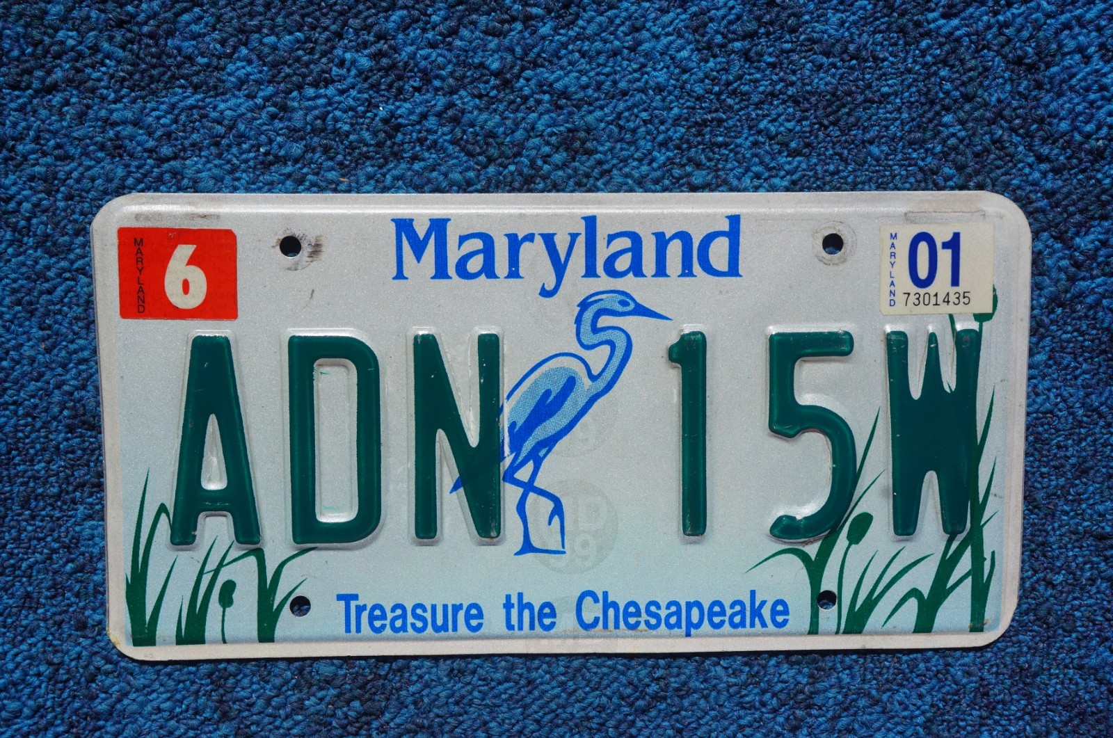 2001 Maryland TREASURE THE CHESAPEAKE License Plate