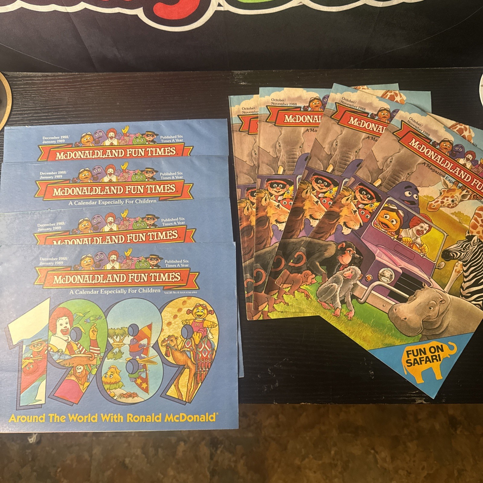 Vintage McDonaldland Fun Times Magazine 1988 (4)& Calendar Around The World(4).
