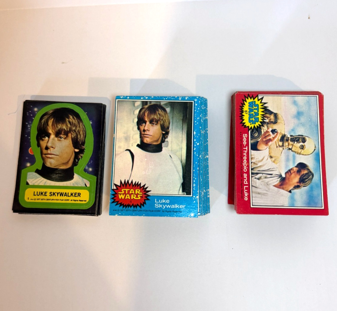 1977 TOPPS STAR WARS SERIES 1 COMPLETE SET W/STICKERS + SERIES 2 BASE SET, LP-NM 1977 TOPPS STAR WARS SERIES 1 COMPLETE SET W/STICKERS + SERIES 2 BASE SET, LP-NM
