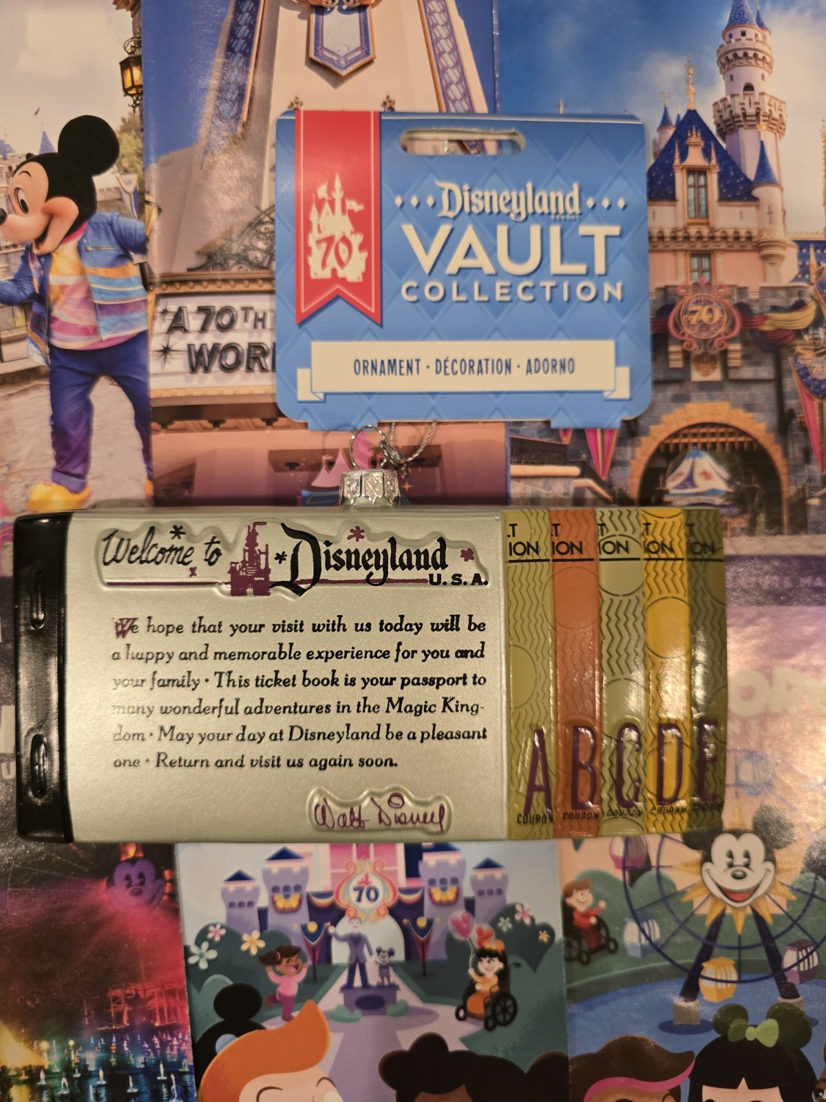 Disneyland 70th Anniversary Ticketbook Ornament Vault Collection + 70th Maps Disneyland 70th Anniversary Ticketbook Ornament Vault Collection + 70th Maps