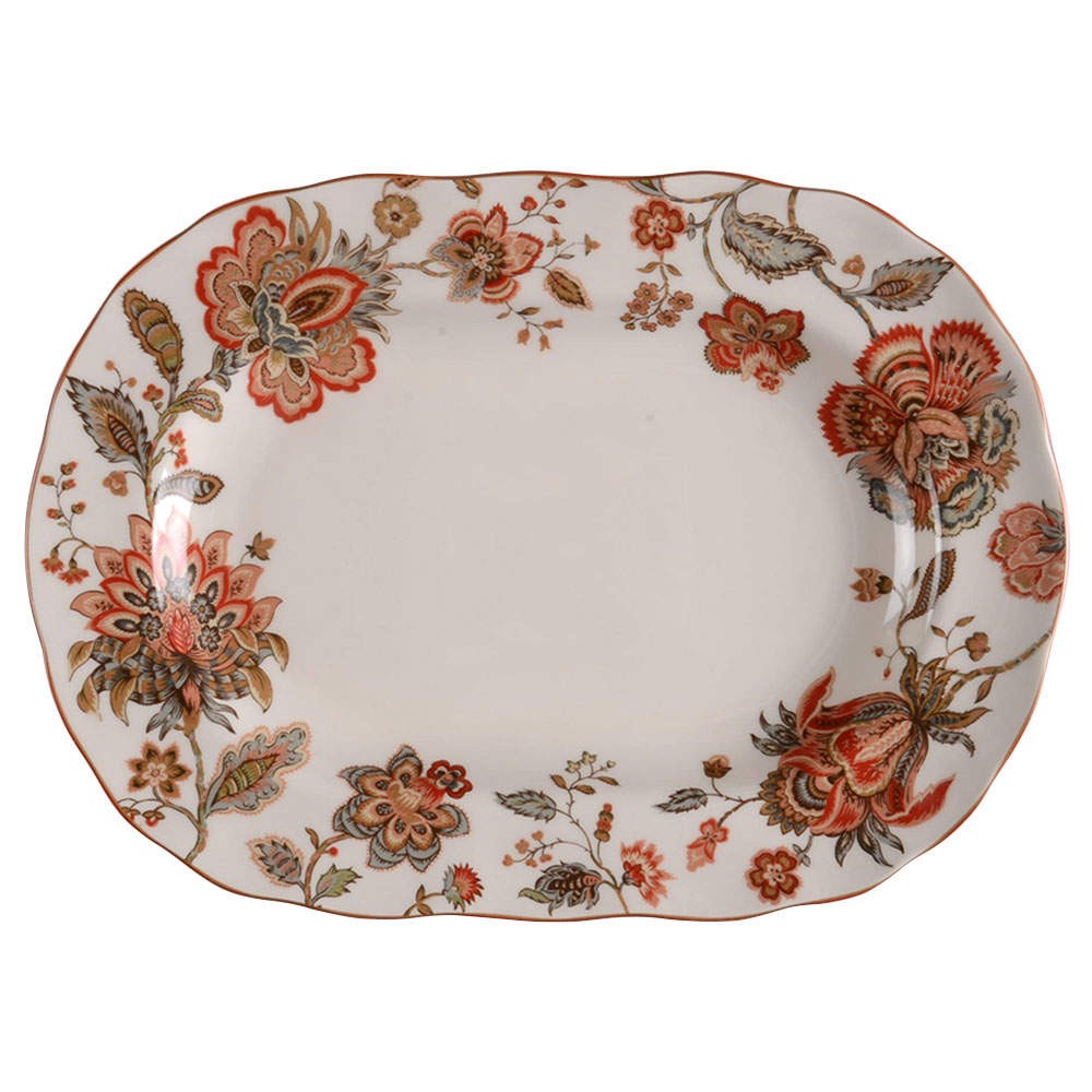 222 Fifth Winter Floral Red Oval Serving Platter 9603729 222 Fifth Winter Floral Red Oval Serving Platter 9603729